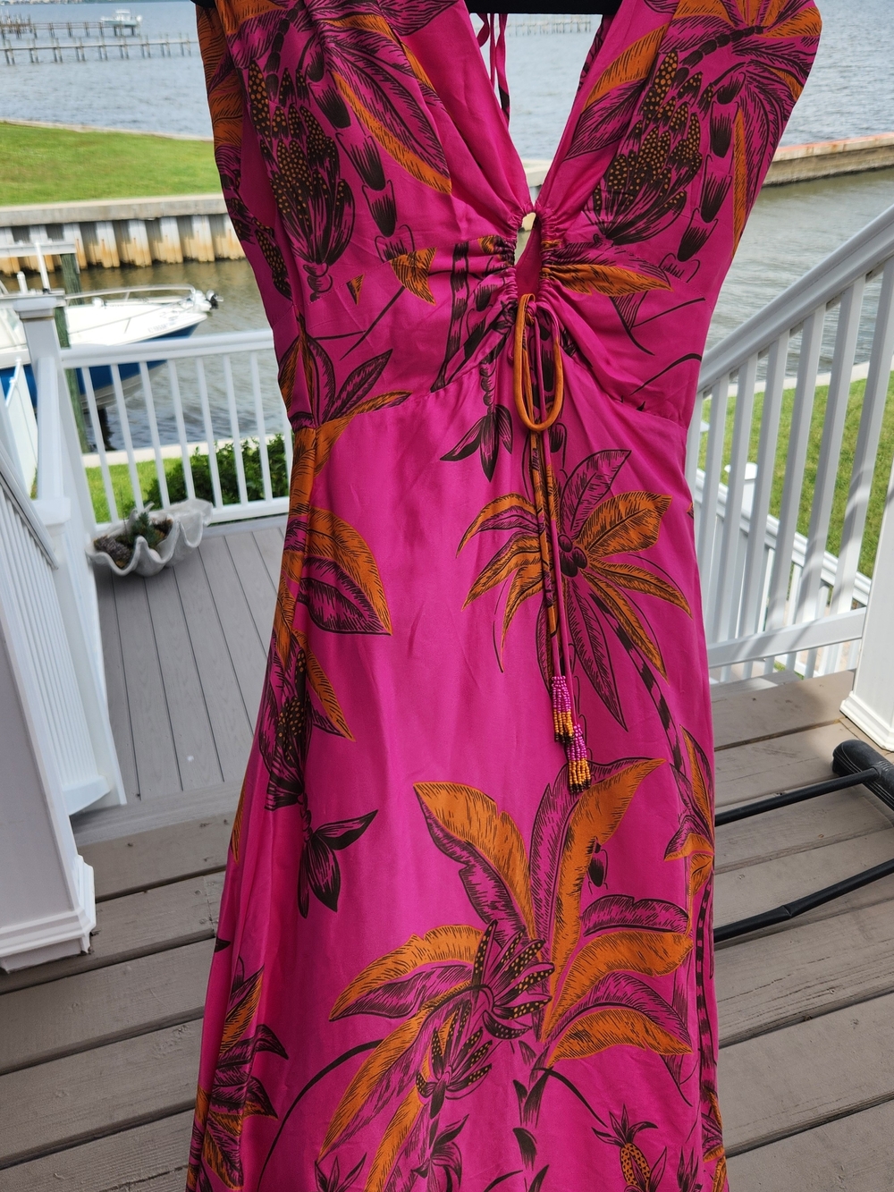 FARM Rio Fuchsia and Orange Tropical Maxi Dress - Picture 7 of 7